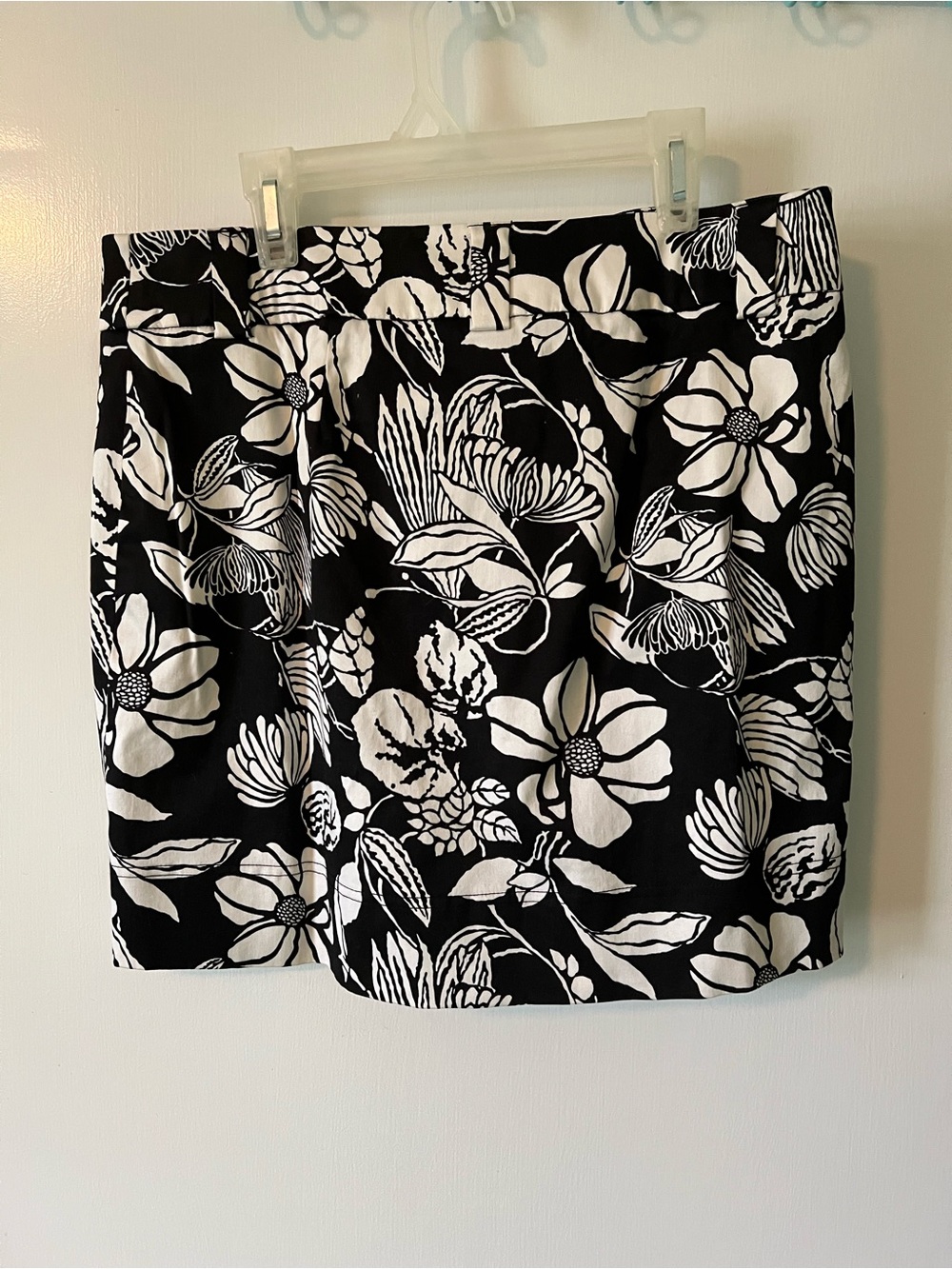Black & White Floral Mini Skirt